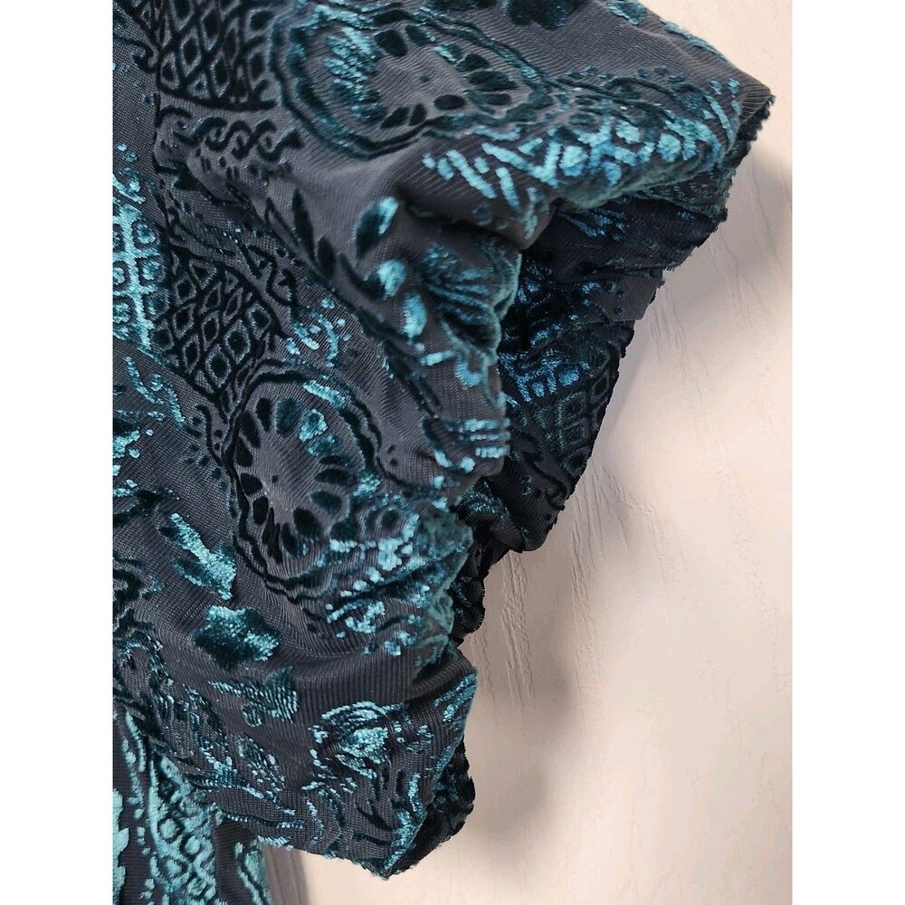 Baltic Born Leslie Embossed Velvet Maxi Emerald Size L Dress Short Sleeve NWT - Picture 7 of 14
